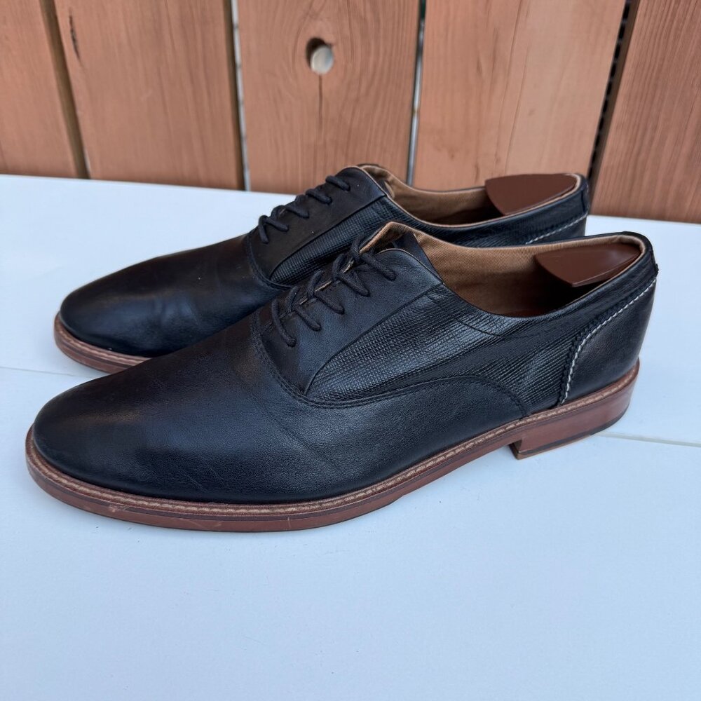 Aldo Mens Black Leather Oxford Shoes Size 10.5